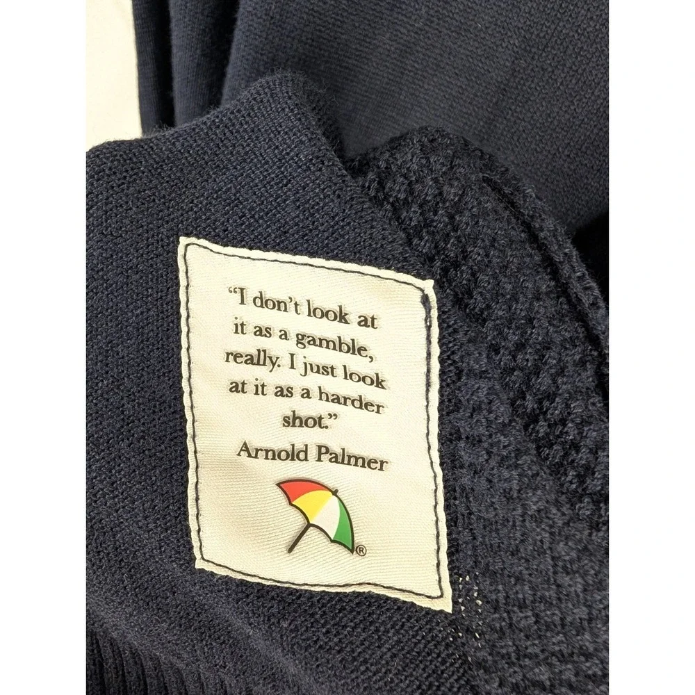 PUMA Arnold Palmer AP Knit 1/4 Zip Large Navy Blue Golf Sweater Pullover